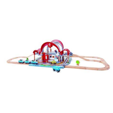 Jucarie din lemn - Set Gara Centrala (45 piese) - imagine 7